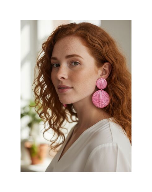 Boucles d'oreilles Roma argenté/rose