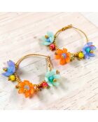 Boucles d'oreilles Mount Flowers Steel doré/multicolore