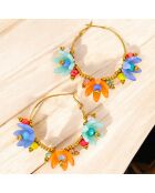 Boucles d'oreilles Mount Flowers Steel doré/multicolore
