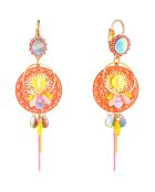 Boucles d'oreilles Linda doré/orange
