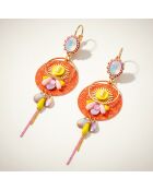 Boucles d'oreilles Linda doré/orange