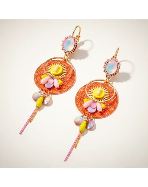 Boucles d'oreilles Linda doré/orange
