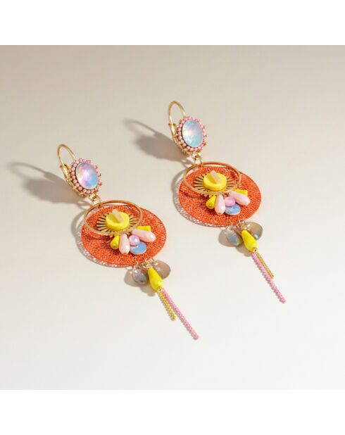 Boucles d'oreilles Linda doré/orange
