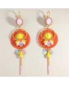 Boucles d'oreilles Linda doré/orange
