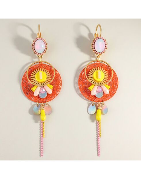 Boucles d'oreilles Linda doré/orange