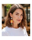 Boucles d'oreilles Linda doré/orange