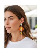 Boucles d'oreilles Linda doré/orange
