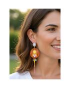 Boucles d'oreilles Linda doré/orange