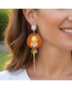 Boucles d'oreilles Linda doré/orange