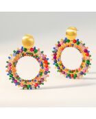 Boucles d'oreilles Stone River Valley Steel doré/multicolore