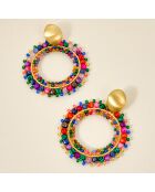Boucles d'oreilles Stone River Valley Steel doré/multicolore