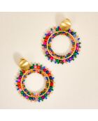 Boucles d'oreilles Stone River Valley Steel doré/multicolore