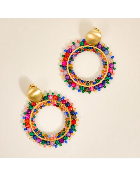 Boucles d'oreilles Stone River Valley Steel doré/multicolore