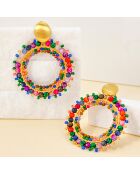 Boucles d'oreilles Stone River Valley Steel doré/multicolore