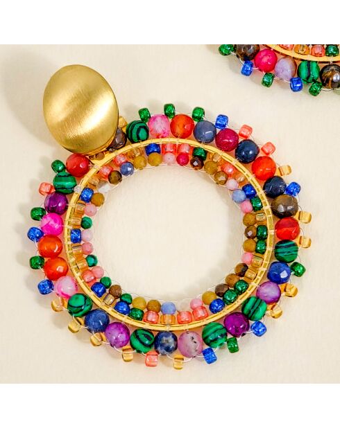Boucles d'oreilles Stone River Valley Steel doré/multicolore