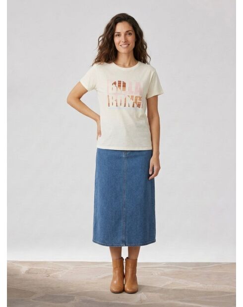 Sunset Block ecrufarbenes T-Shirt