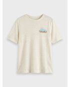 Weißes T-Shirt aus 100% Leinen