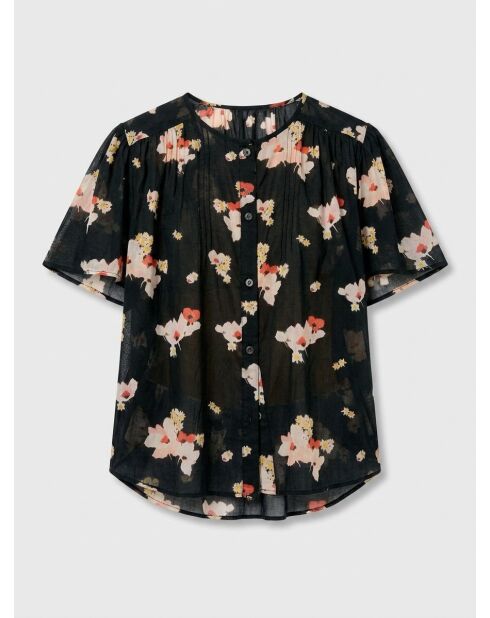 Bluse mit V-Ausschnitt im Pflaumendesign