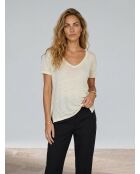 Cremefarbenes Lorelai T-Shirt aus 100% Leinen