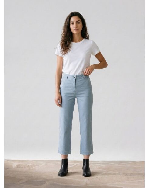 Lichtblauwe jeans met wijde pijpen Amy