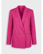 Vivano fushia Jacke aus Leinen und Baumwolle