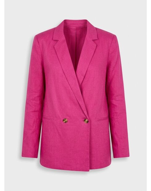 Vivano fushia Jacke aus Leinen und Baumwolle