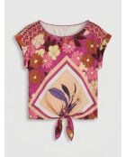 T-Shirt Echo imprimé rose/nude