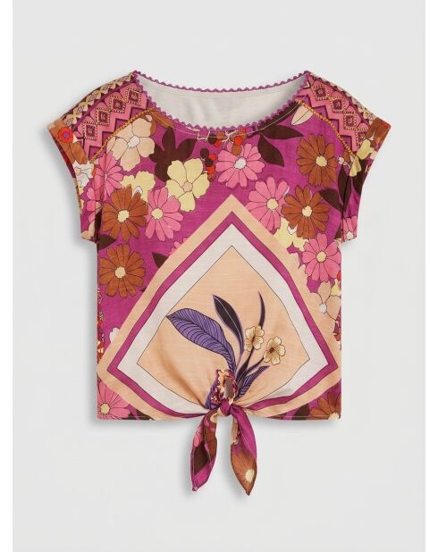T-Shirt Echo imprimé rose/nude