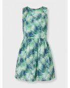 Bedrucktes Kleid Ebene in Marineblau/Grün