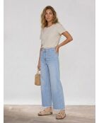 Hellblaue 7/8-Jeans mit hoher Taille