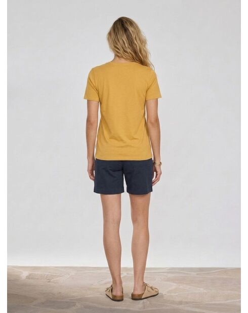 T-shirt gialla media in cotone biologico