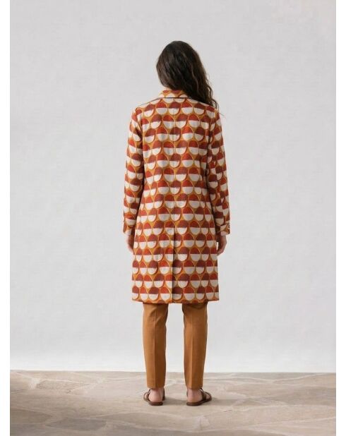 Gelb/rot/weißes Überhemd/Kleid mit Murano-Druck