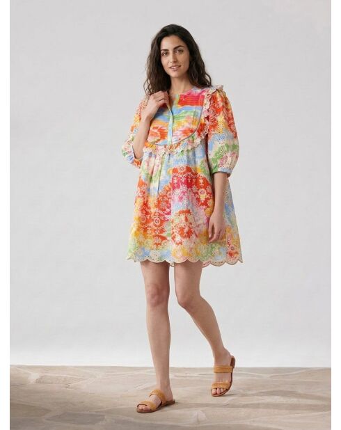 Vestido bordado anudado