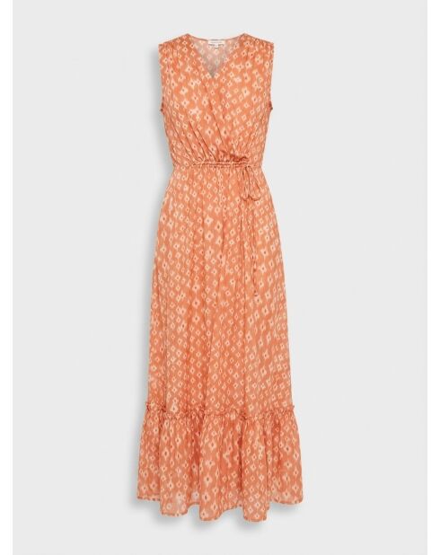 Gloria maxi-jurk met zalmprint