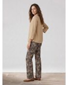 Camelfarbene Pop-Bluse