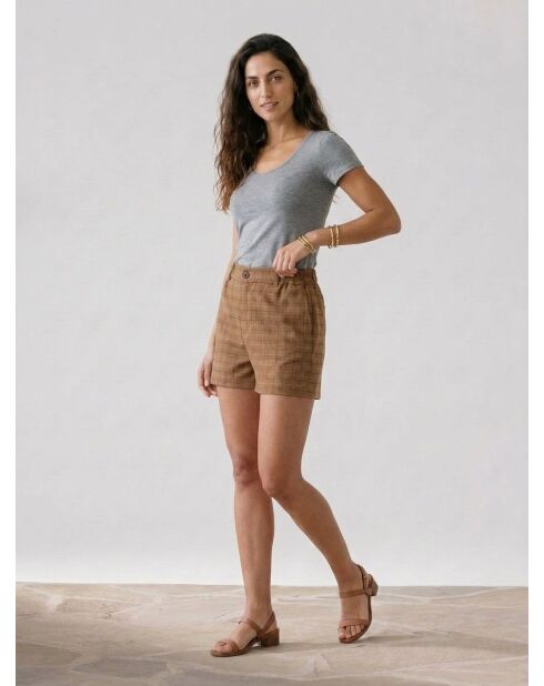 Shorts Elena in misto lana beige
