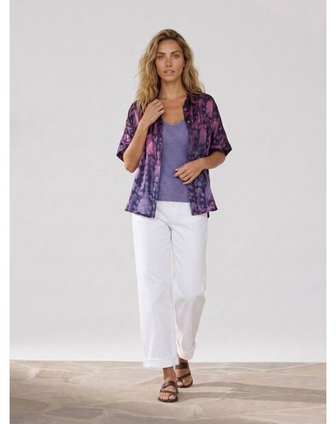 Blusa Clyde in misto seta lilla