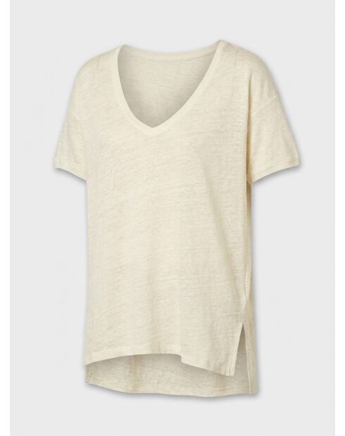 Cremefarbenes Lorelai T-Shirt aus 100% Leinen