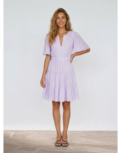 Vestido midi morado claro