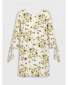 Cherie ecrufarbenes bedrucktes Kleid