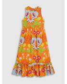 Mexico-orangefarbenes Neckholderkleid