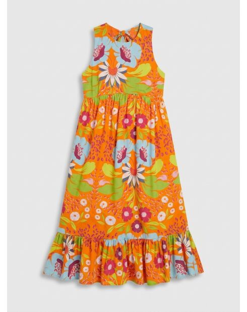 Mexico-orangefarbenes Neckholderkleid