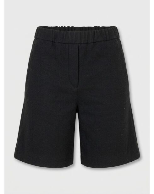 Donkergroene korte broek van wolmix