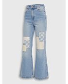 Billabong x Wrangler Hellblaue Patchwork-Jeans mit ausgestelltem Ausschnitt