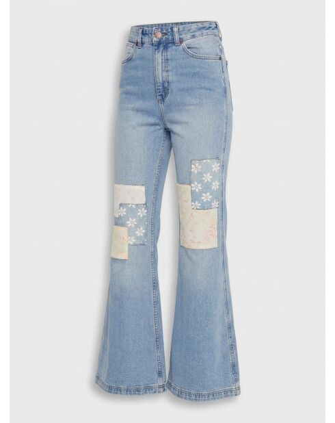 Billabong x Wrangler Hellblaue Patchwork-Jeans mit ausgestelltem Ausschnitt
