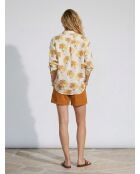 Blusa de cabina estampada marrón/amarillo