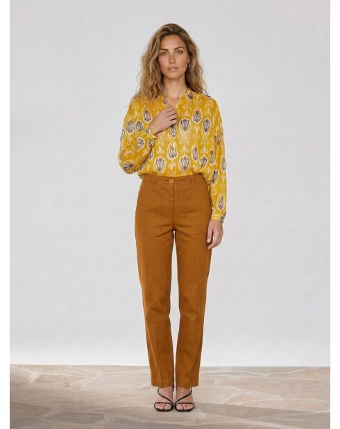 Blusa estampada amarilla Canda