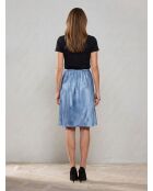 Jupe 100% Soie forme patineuse bleue