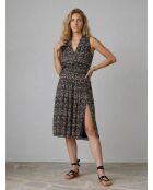 Josepha grau/orangefarbenes Kleid mit Wellenmuster