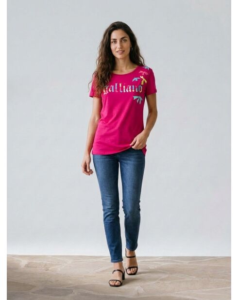 Camiseta estampada rosa/multicolor